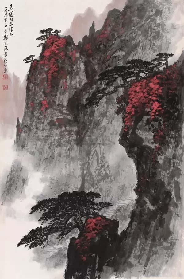 暖簾 本麻 藍墨『モンマルトル』水墨画家による肉筆 一点物 暖簾 麻 藍墨『