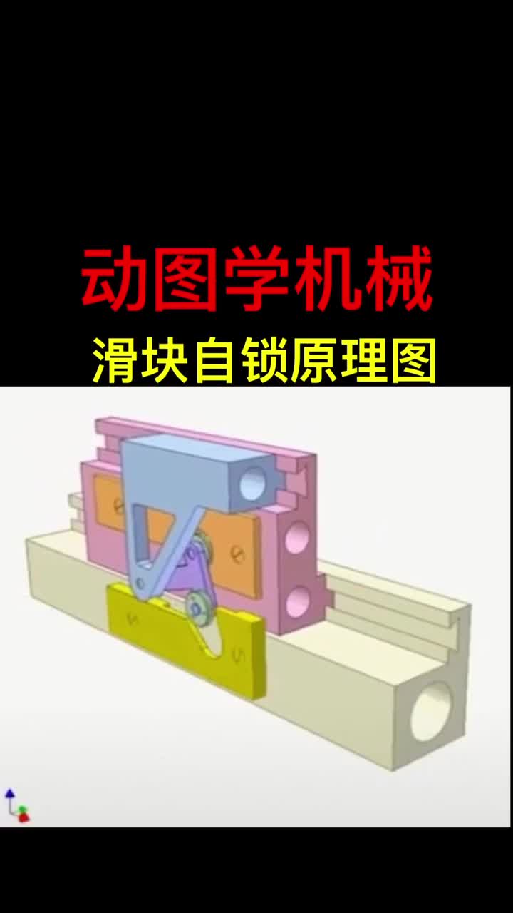 动图学机械,53例,滑块自锁结构原理#机械设计#自动化