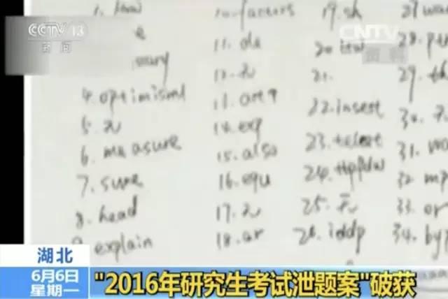 湖北破考研泄题案 莫违法，违法必被抓！