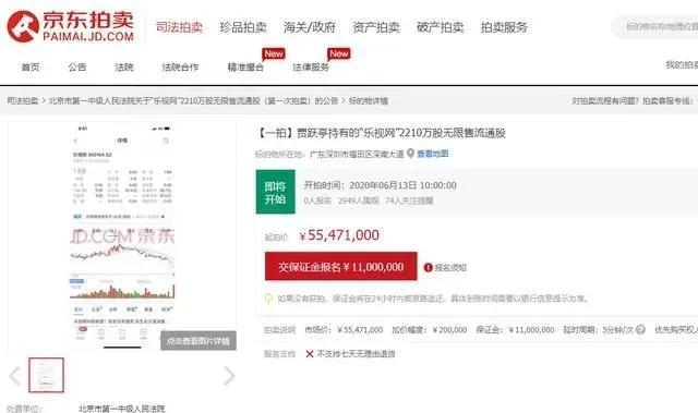 乐视网1354项商标开拍，最高出价已超7000万