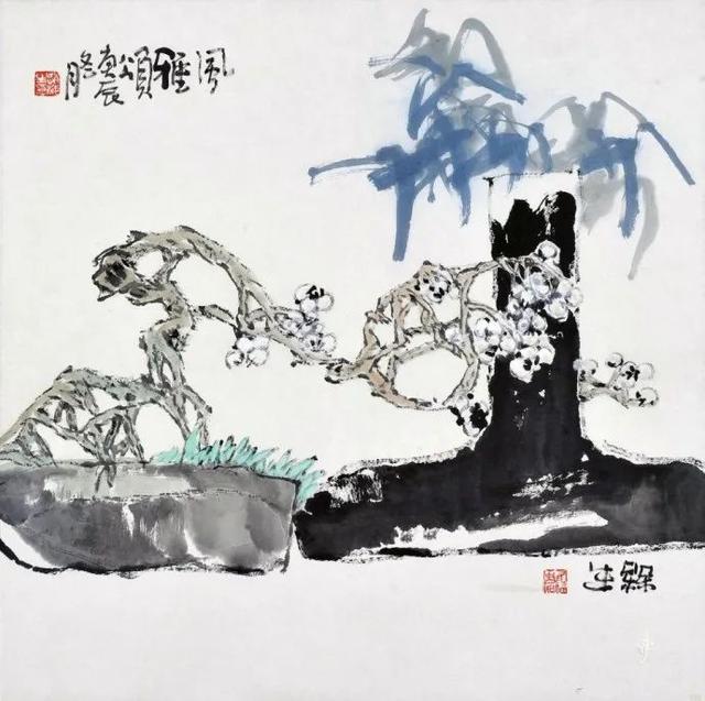 他的画引人遐想，味在笔墨之外