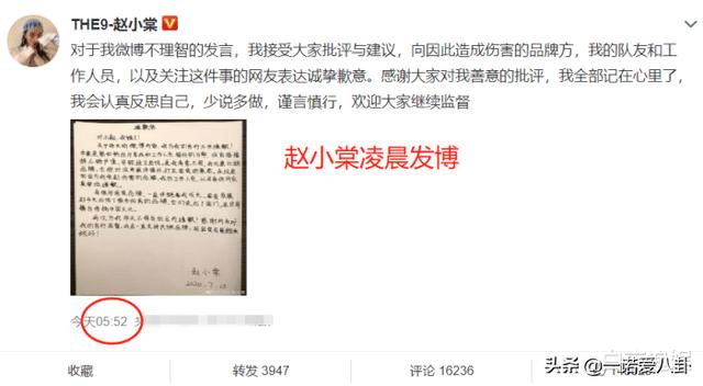 赵小棠发博分享日常，却被吐槽崇洋媚外，凌晨