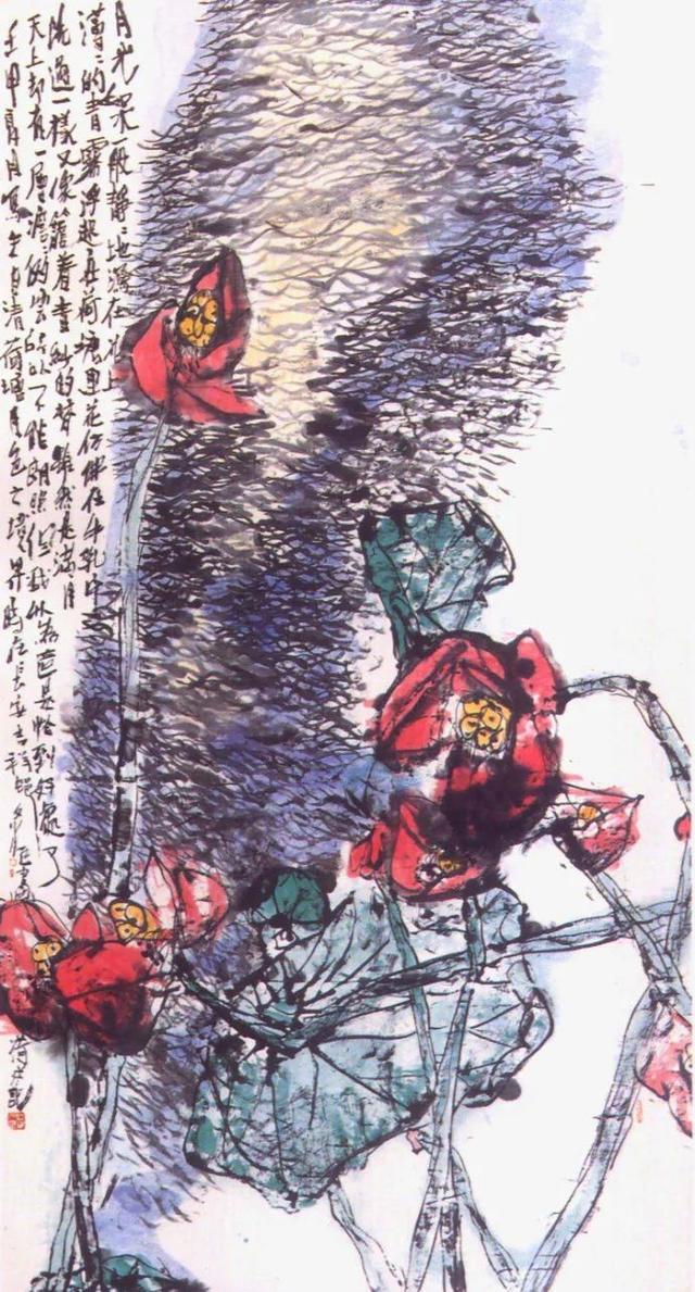 他的画引人遐想，味在笔墨之外