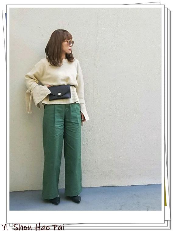 绿色裤子怎么搭？25种日系造型示范，穿出不一样的冬季感觉