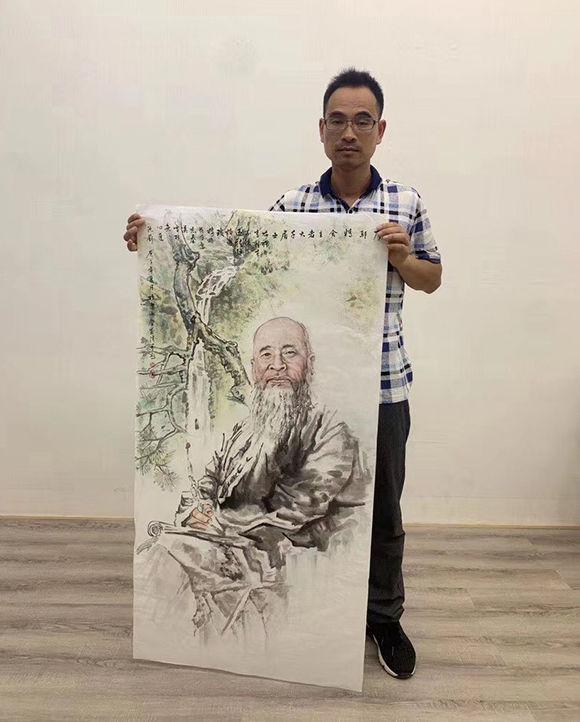 画家朱陆军 画风纯正古雅 笔墨浓而不俗