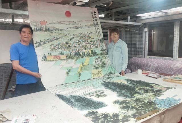 今日八义集  苏北展新容---徐庐陵力作《古镇新姿》丹青焕彩
