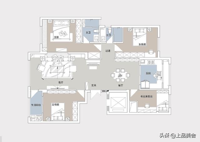 145平米现代风格，儿童房粉粉嫩嫩的鲜艳色彩，让卧室更有童趣