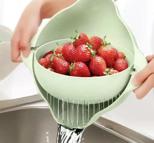 可360度翻转的洗菜神器，网红沥水篮太省事了，洗菜都变成了乐趣