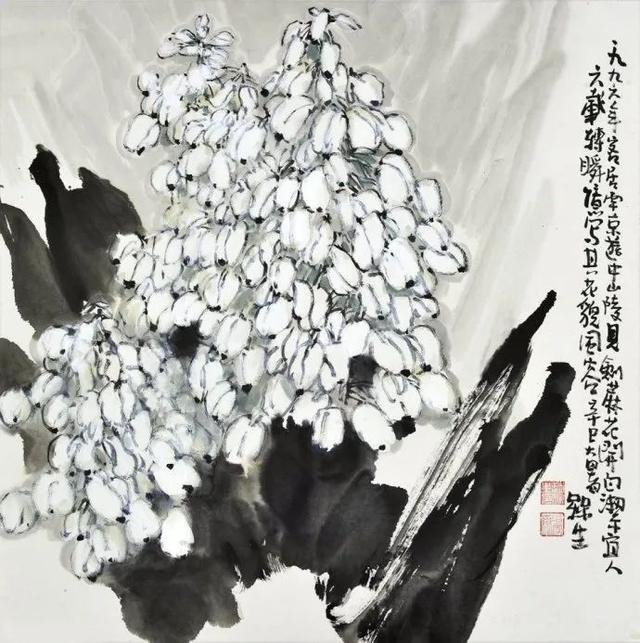 他的画引人遐想，味在笔墨之外