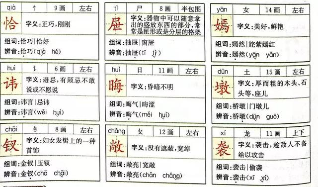 红楼春趣生字组词近反义词与词语解释