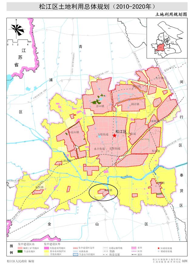 黄浦江以南的上海市松江区泖港镇：人口少、离