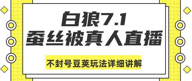 白狼敢死队7月1号最新抖音课程：蚕丝被真人直播不封号豆荚（dou+）玩法详细讲解