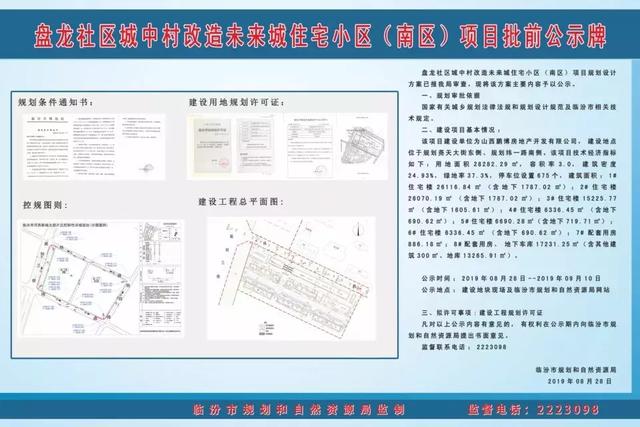 临汾城区一批住宅项目批前公示，详情点这里……