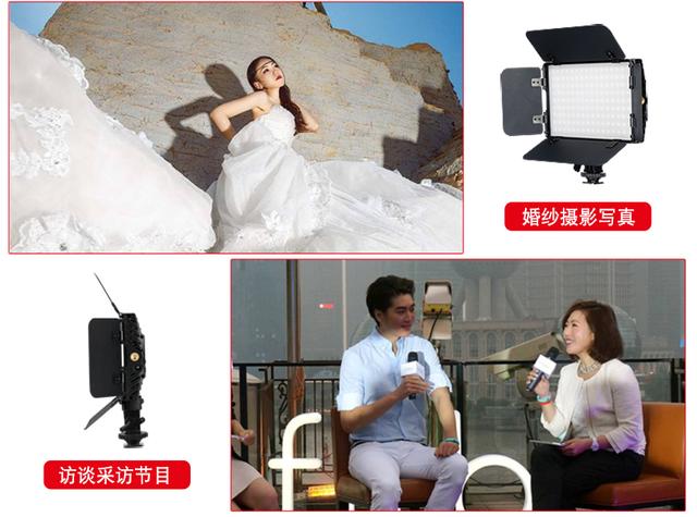 led攝影燈機頂攝像燈外拍相機補光燈影視拍照婚慶常亮燈桌面打光