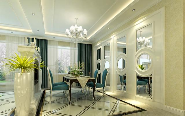 泰安书香名邸160平新古典装修，白色+流行青，低调的奢华与内敛
