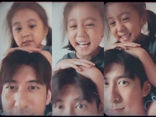 修杰楷父亲节晒照，咘咘波妞变表情包超搞怪，一家五口幸福感爆棚