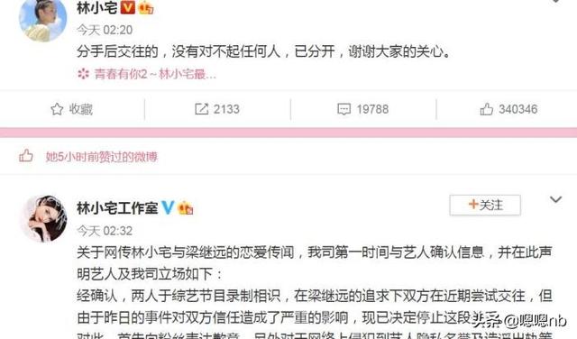 林小宅新恋情迅速分手，前女友暗示男方与林小