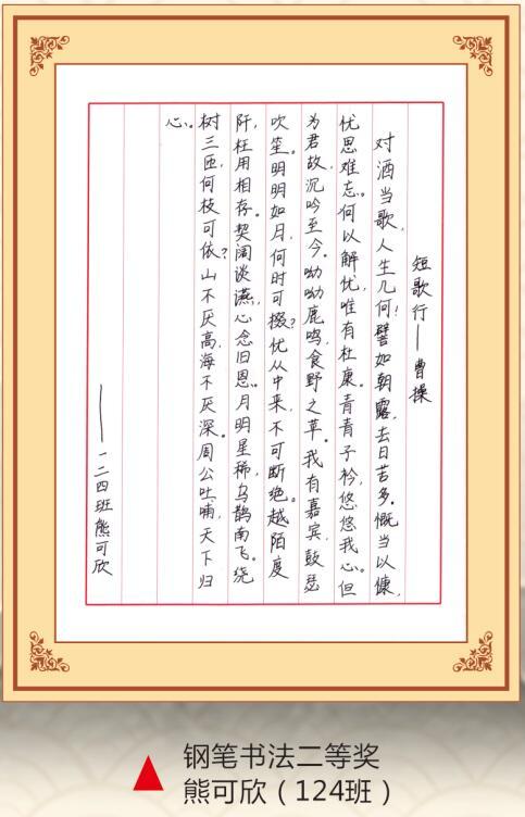 孝感一中首届“墨舞青春·书写经典”汉字书写大赛书法作品品鉴