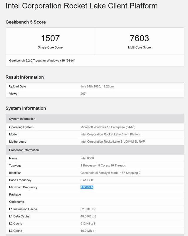 架構大更新的英特爾Rocket Lake處理器可將頻率提升至5.0GHz