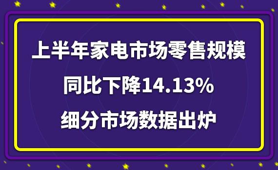 上半年家电市场零售规模同比下降14.13%，细分市场数据出炉