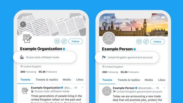 Twitter将给国家控制的新闻账户贴上标签