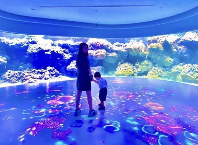 海洋馆成明星家庭旅游胜地，昆凌带儿女现身打卡，海瑟薇初成长