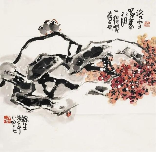 他的画引人遐想，味在笔墨之外