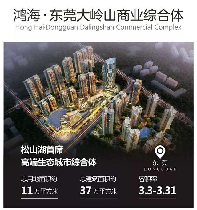 松山湖旁！鸿海携手卓越启动大岭山37万㎡巨无霸商业综合体