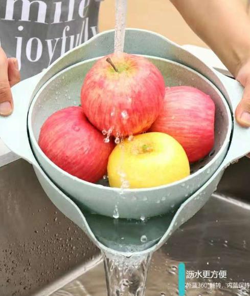 可360度翻转的洗菜神器，网红沥水篮太省事了，洗菜都变成了乐趣