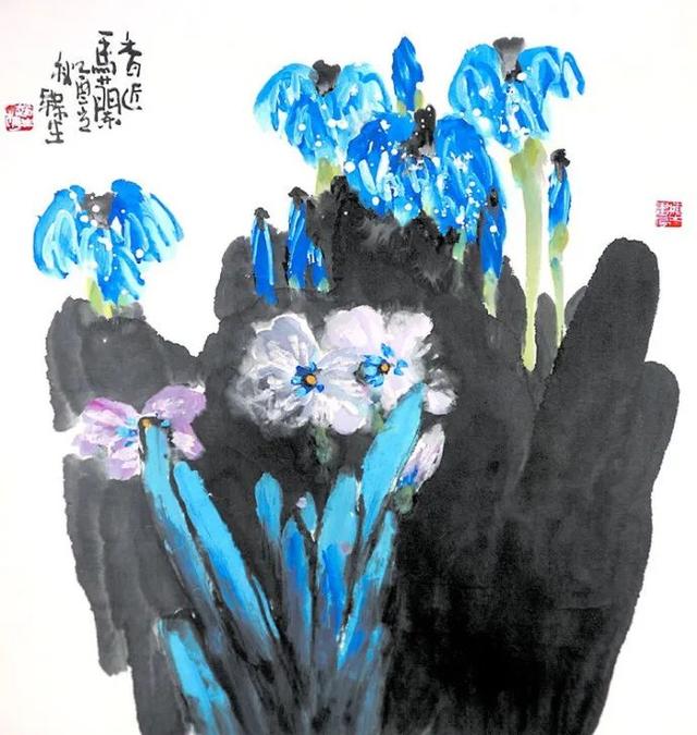 他的画引人遐想，味在笔墨之外