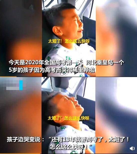 得知|5岁萌娃得知还有13年就高考爆哭 网友直呼这孩子危机感意识太强