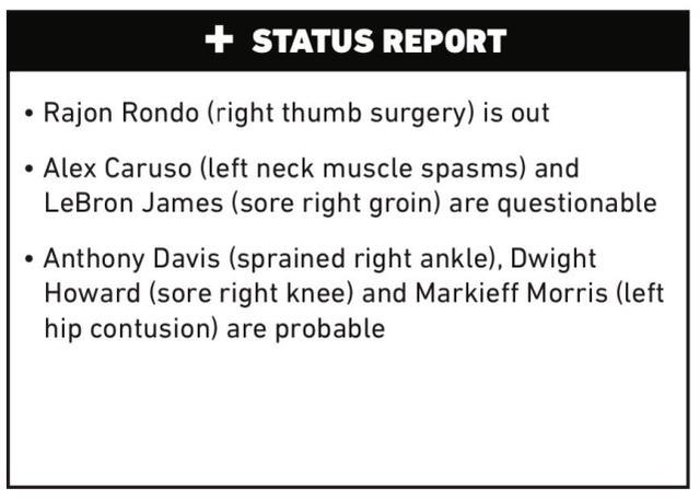 湖人官宣傷病報告！6名球員有傷在身，詹姆斯下場可能繼續休戰？
