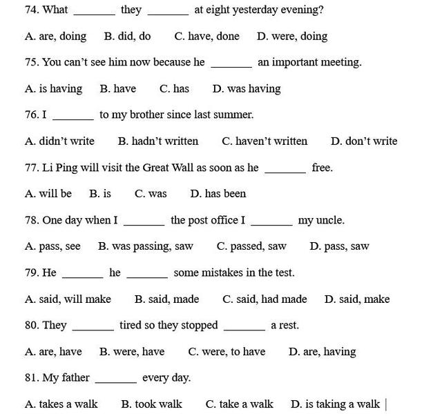 图片[7]-这100道英语单项选择包含所有语法点、重难点，初中三年都在考-笑傲英语网