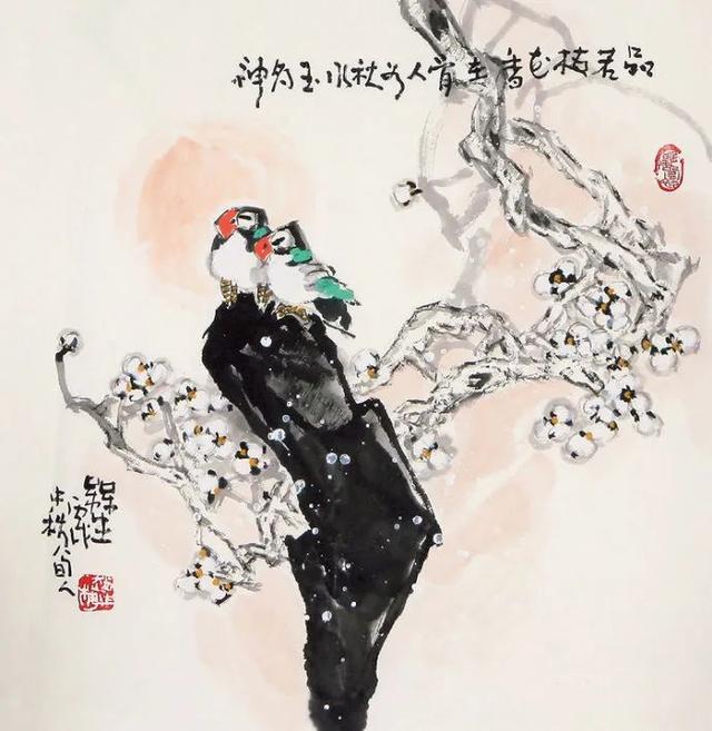 他的画引人遐想，味在笔墨之外