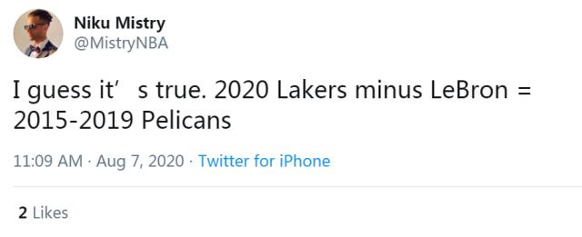 三分19中2！湖人輸球兩數據再創新低，球迷：沒有詹姆斯，湖人就像鵜鶘！（影）-黑特籃球-NBA新聞影音圖片分享社區