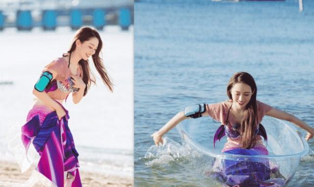 吉娜美人鱼造型火了，和林允出演的美人鱼比对