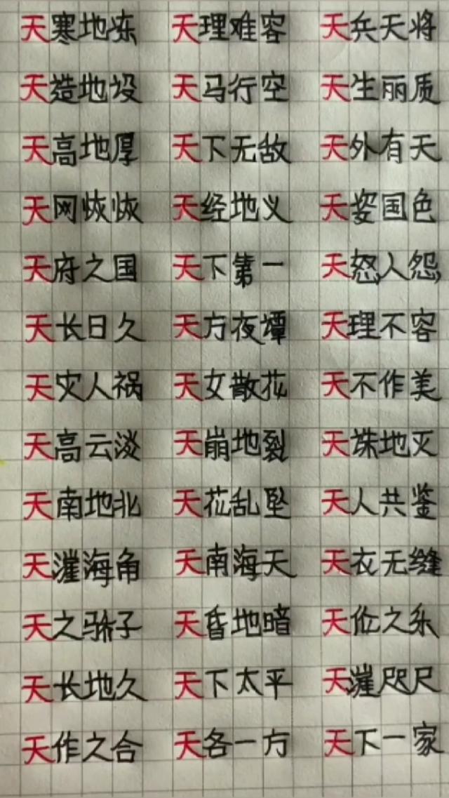 四字成语最后一个字是天有多少