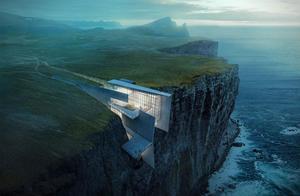 Architect design gives suspension to be in the home of cliff edge, lowering one's head is endless s