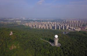 The mysterious white atmosphere tower on hill of t