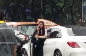 The chauffeuse is driven run quickly enter red light run down exposure of spot of alarmingly dangero