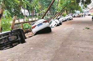 One village produces retaining wall cave in 6 cars