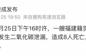 Carbon dioxide of Fujian book cargoboat is divulge