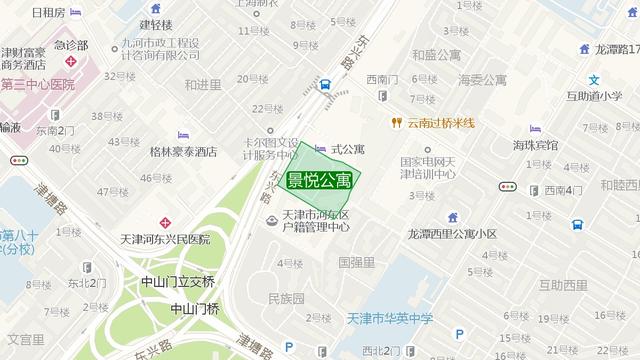 天津景悅公寓幾梯幾戶里面都是日租房嗎周圍有無超市或菜市場是民水民電嗎能否落戶
