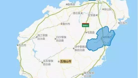 海南島白沙縣名仕灣到瓊海市水清木華.萬泉印象小區公里