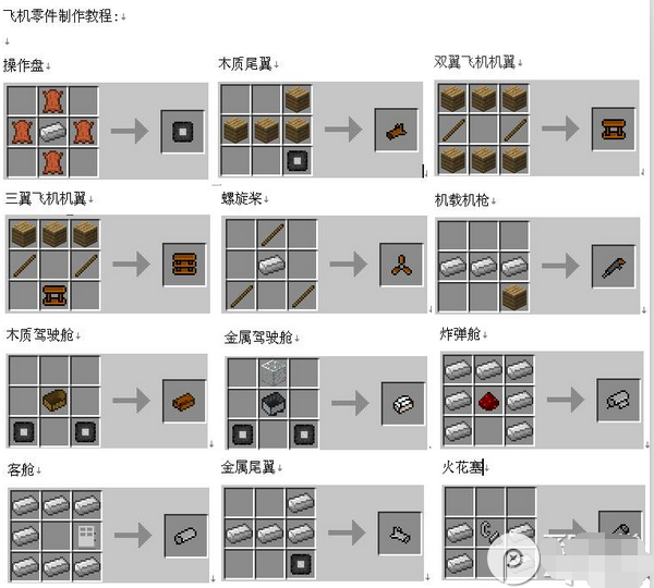 我的世界怎么做飞机我的世界怎么造飞机飞机mod合成表