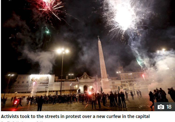 疫情第二波来袭！意大利二次封城 万人上街打砸抢