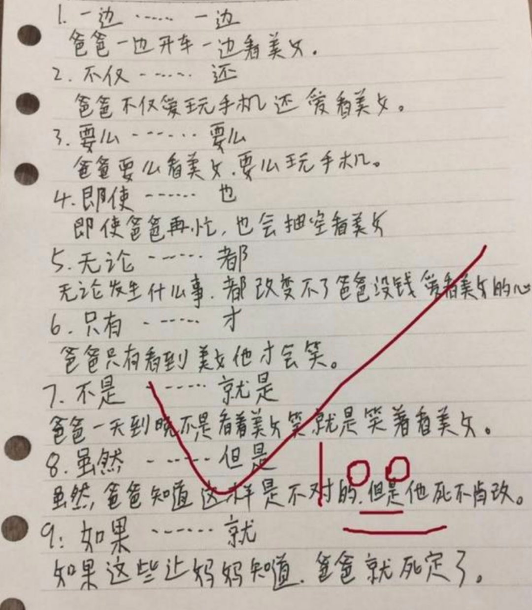 小学关联词大全小学生用关联词造句爸爸看后不敢回家老师调侃真是坑爹