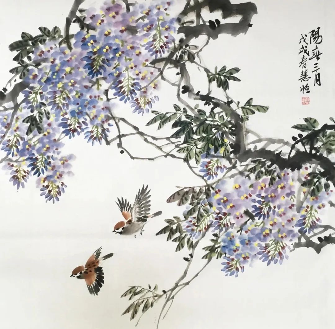 福建漳州江慧恒工笔花鸟画100幅