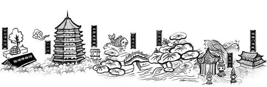 湖滨公园,柳浪闻莺,钱王祠,杭州西湖博物馆,长桥,雷峰塔,净慈寺