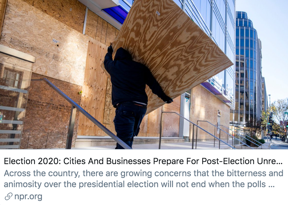 白宫外再建围栏，美国大选之夜被混乱笼罩